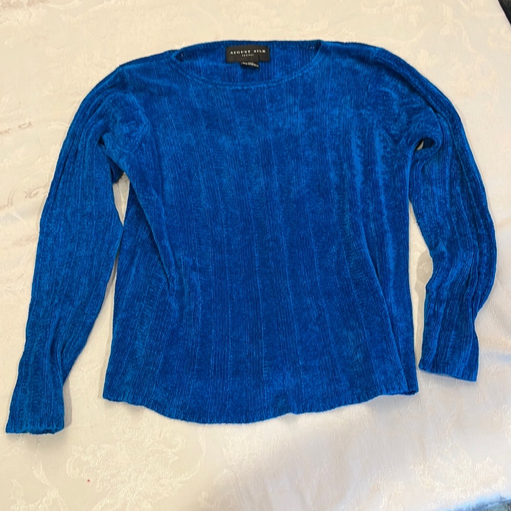 Vintage 90s August Silk Small Electric Blue Sweater